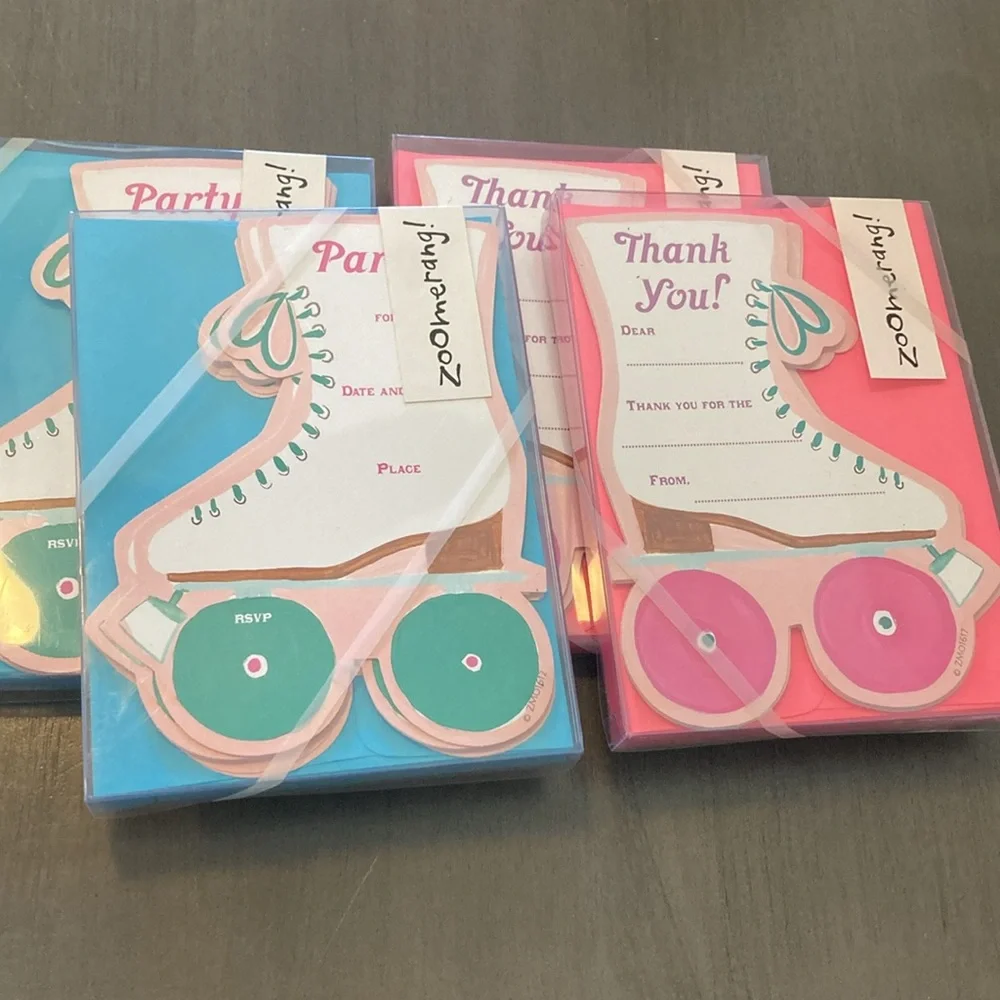 20 Roller Skate Party Invitations + 20 Thank you Mara-Mi Zoomerang